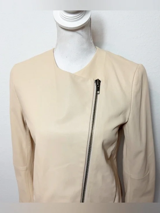 Vince Lamb Leather Biker Jacket Small Moto Jacket Women - Picture 7 of 8